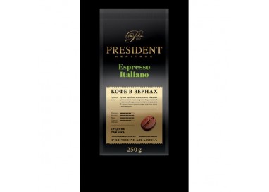 Кофе жареный в зернах PRESIDENT Espresso Italiano