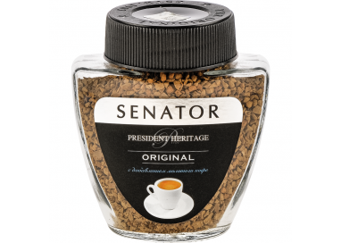 Кофе растворимый сублимированный с добавлением кофе жареного молотого PRESIDENT HERITAGE "SENATOR Original"