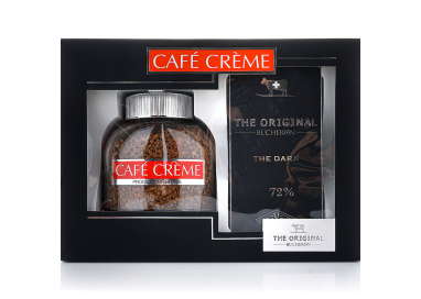 Подарочный набор Кофе растворимый сублимированный CAFE CREME 90г и горький шоколад BUCHERON THE ORIGINAL