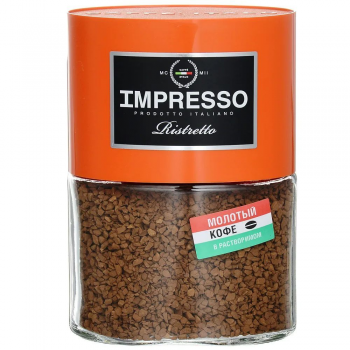 Кофе растворимый сублимированный c добавлением кофе жареного молотого IMPRESSO Ristretto