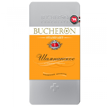 "BUCHERON" молочный шоколад со вкусом шампанского и взрывной карамелью ж/б