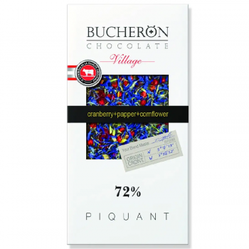 BUCHERON VILLAGE горький шоколад с ароматом вишни, клюквой, розовым перцем и васильком