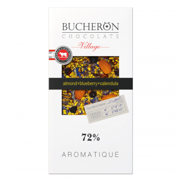 BUCHERON VILLAGE горький шоколад с миндалем, черникой, фисташками, календулой и васильком