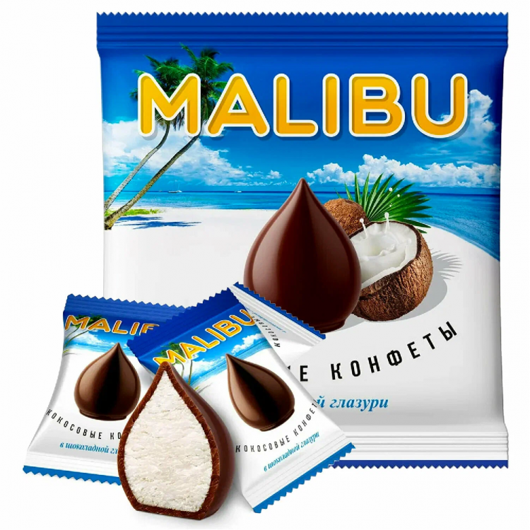 Конфеты MALIBU кокосовые в молочном шоколаде