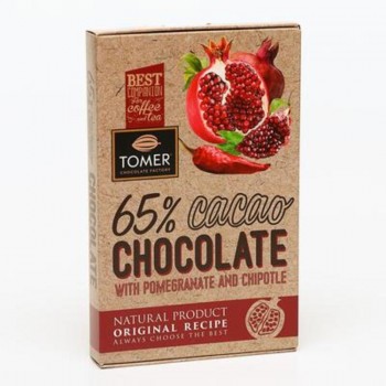 ТОМЕР, ГОРЬКИЙ ШОКОЛАД с гранатом и перцем чипотле, 90г