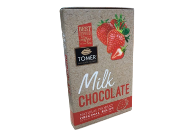 ТОМЕР, МОЛОЧНЫЙ ШОКОЛАД с клубникой, 90г