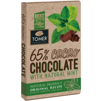 Шоколад Томер горький 65%, с мятой, 90 г