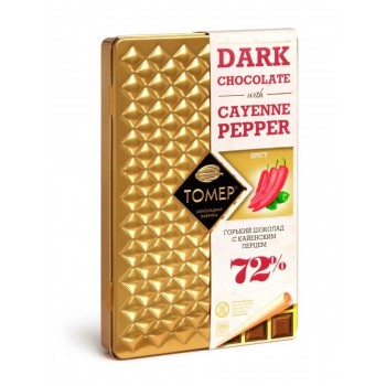 ТОМЕР, ГОРЬКИЙ ШОКОЛАД 72% с кайенским перцем, 90г
