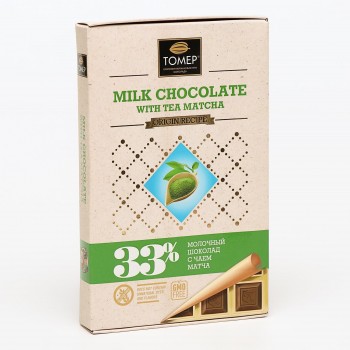 ТОМЕР, МОЛОЧНЫЙ ШОКОЛАД с чаем Матча VIP, 90г