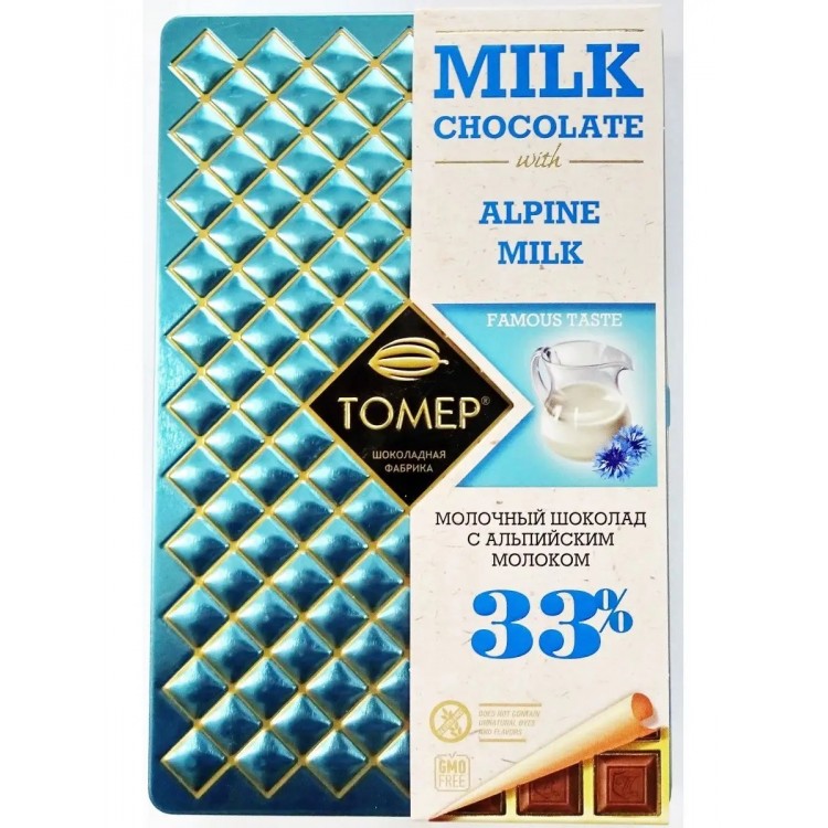 Шоколад Томер с Альпийским молоком (33%)