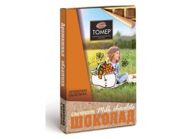 Молочный Шоколад Томер с начинкой с ароматной ОБЛЕПИХОЙ