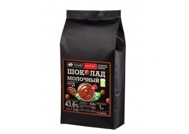 Шоколад Молочный Tomer Expert 43% какао БЕЗ САХАРА (каллеты) 1000г