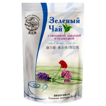 Черный Дракон Зеленый чай с ГВОЗДИКОЙ, ЛАВАНДОЙ и НЕЗАБУДКОЙ, 100гр