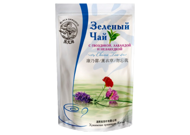 Черный Дракон Зеленый чай с ГВОЗДИКОЙ, ЛАВАНДОЙ и НЕЗАБУДКОЙ, 100гр