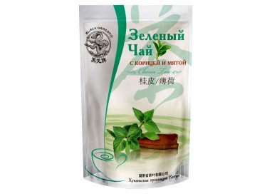 Черный Дракон Зеленый чай с КОРИЦЕЙ и МЯТОЙ, 100гр