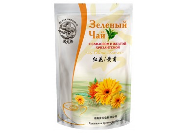Черный дракон Зеленый чай с САФЛОРОМ и ЖЕЛТОЙ ХРИЗАНТЕМОЙ, 100гр