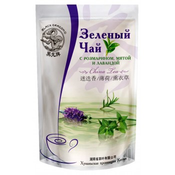 Черный дракон Зеленый чай с РОЗМАРИНОМ, МЯТОЙ и ЛАВАНДОЙ, 100гр