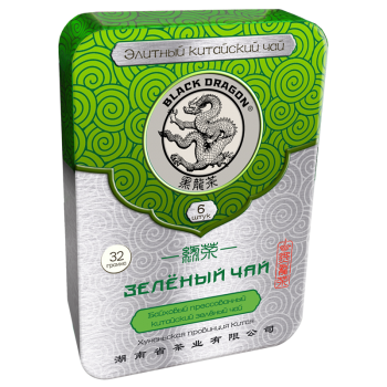 Черный дракон Прессованный ЗЕЛЕНЫЙ чай Ж/Б 32гр
